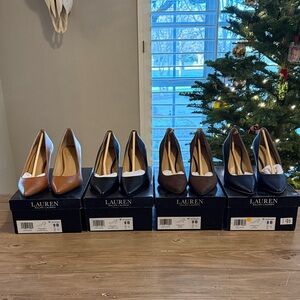 Lauren Ralph Lauren Lanette heels. Tan, Brown, Black (price is for all 4 pair)